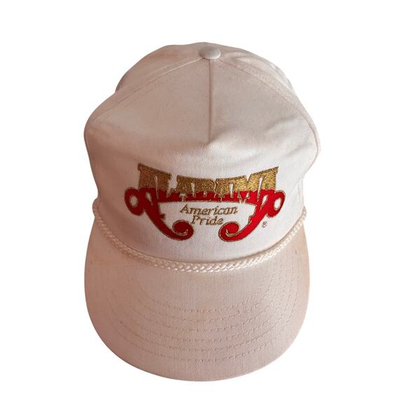 Vtg 80s ALABAMA Trucker Hat American Pride Strapback Cap White Red Gold Country - Picture 6 of 10